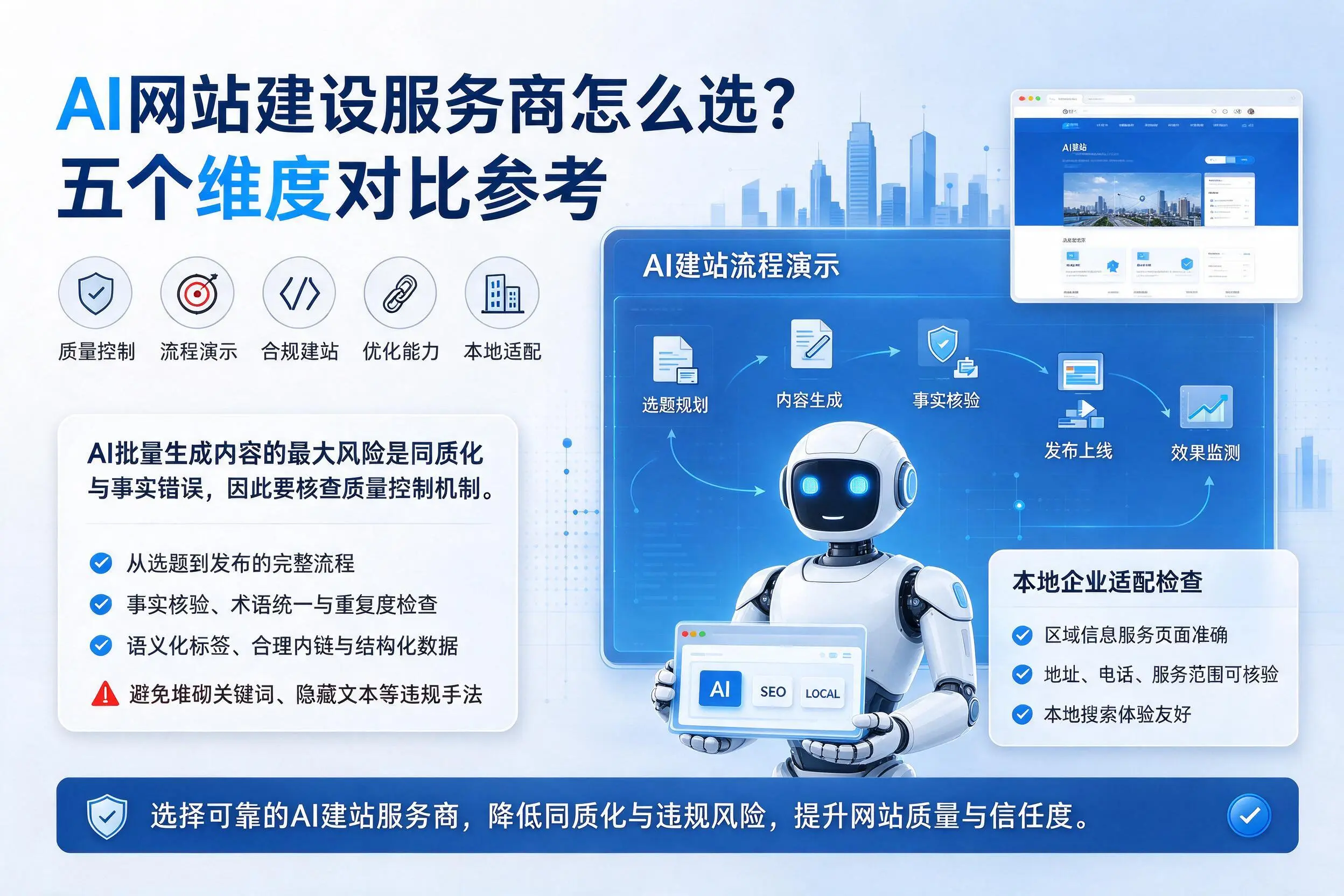儋州AI网站建设服务商怎么选？五个维度对比参考